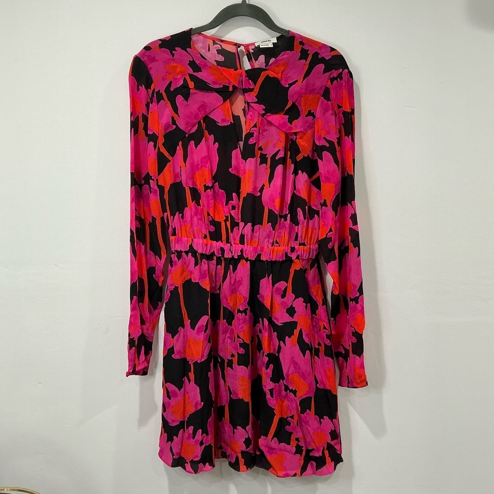 NWOT Jason Wu Cutout Gathered Floral-Print Crepon Mini Dress - Picture 5 of 9